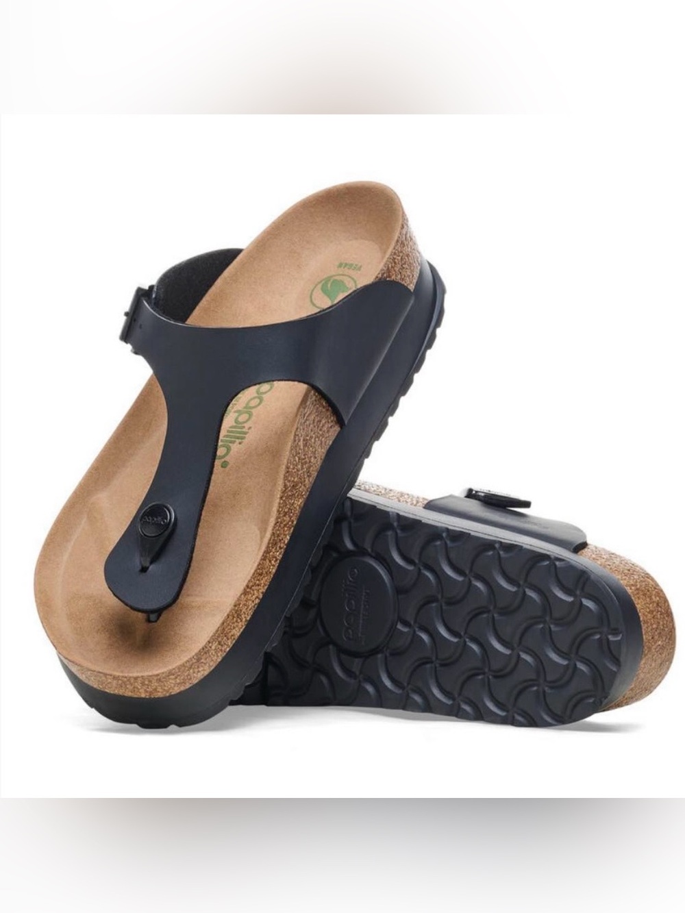 Birkenstock 💅 Papillio Gizeh Flex Vegan Leather Black Platform Sandals 37 38 39 - Picture 4 of 6